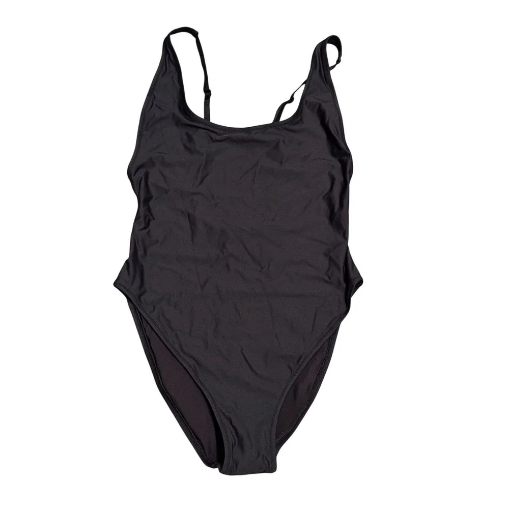 SKIMS Signature Swim Scoop Neck Onepiece Onyx Black‎ XL NEW